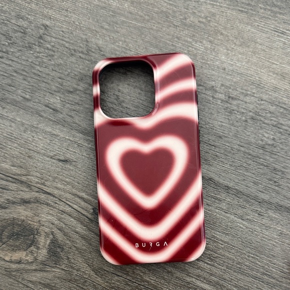 Burga Other - BURGA Burgundy Heart Pattern Phone Case